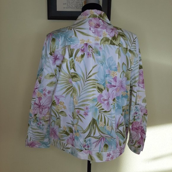 NWOT!! Alfred Dunner Tropical Lightweight Denim Jacket - Picture 6 of 13